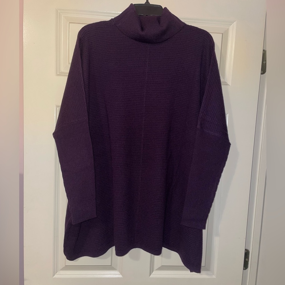 NY & Company purple batwing turtle neck tunic sweater